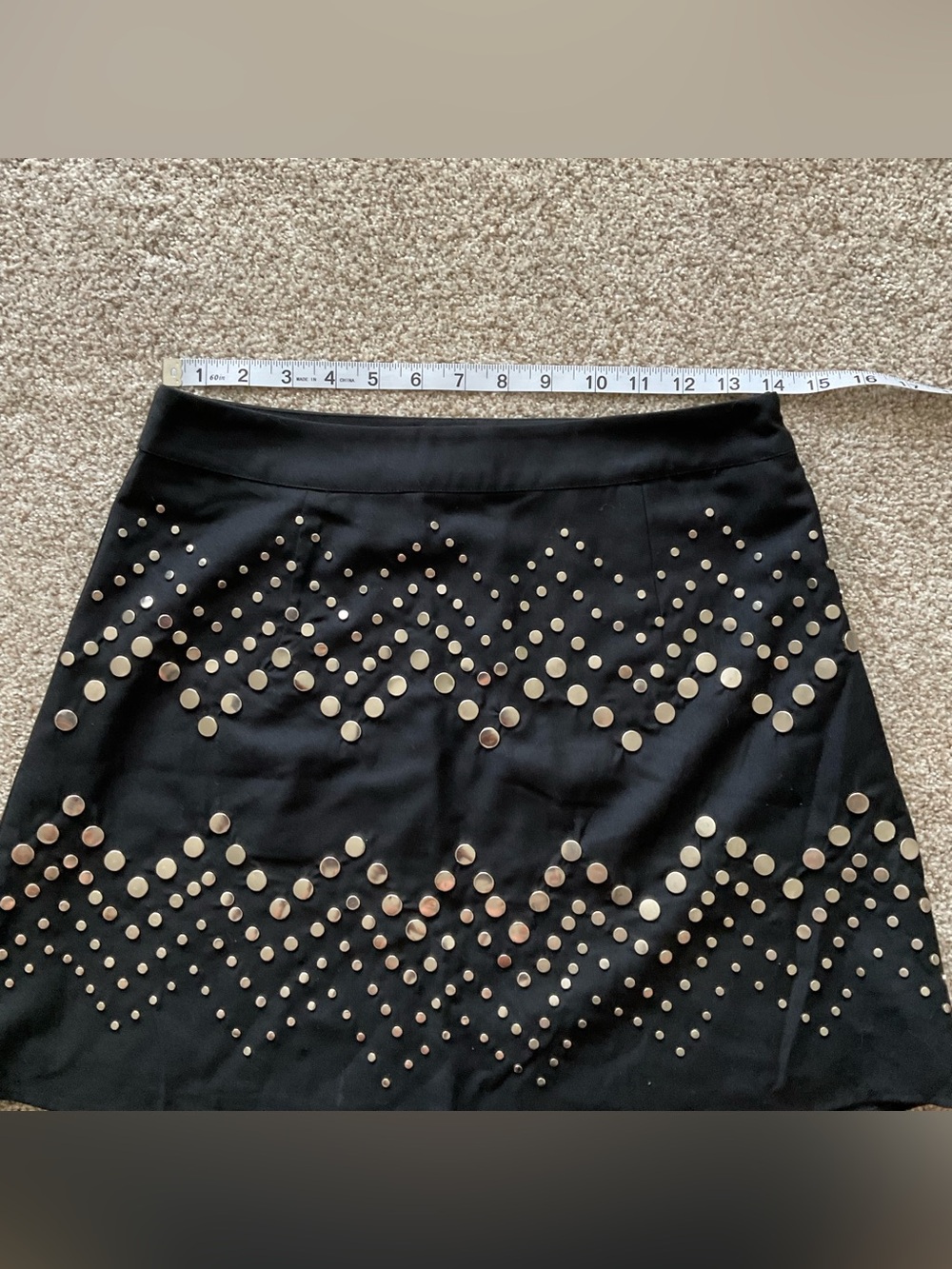 Aqua Black A-Line Skirt with Silver Studs - Picture 5 of 7
